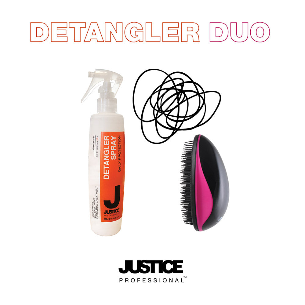 Detangle Brush Compact Black & Pink